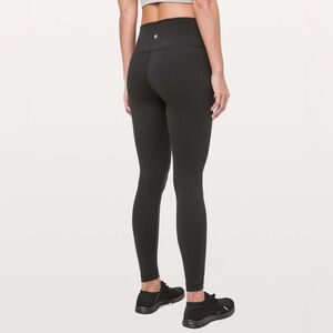 Lululemon Wunder Under 28” High Rise Luon Black Leggings Pants Size 4